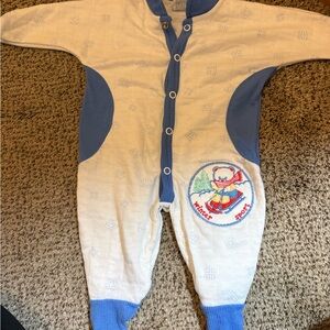 Carter's Blue and Cream Kids Footie